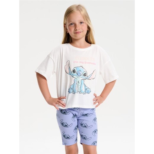 Sinsay - Piżama dwuczęściowa z nadrukiem na plecach Stitch - kremowy ze sklepu Sinsay w kategorii Piżamy dziecięce - zdjęcie 186511144
