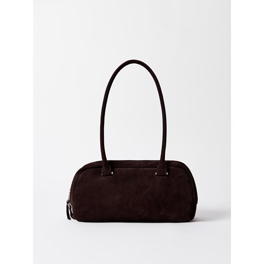 Mohito - Skórzana torebka - ciemnobrązowy ze sklepu Mohito w kategorii Torebki bagietki - zdjęcie 186511632