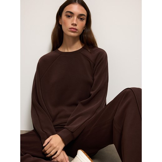 Mohito - Brązowa bluza z modalem - brązowy ze sklepu Mohito w kategorii Bluzy damskie - zdjęcie 186511661