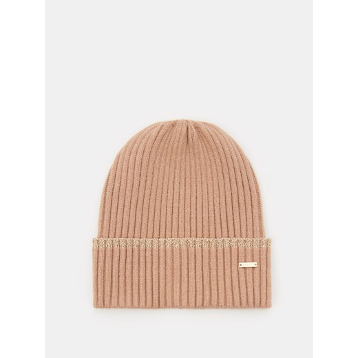 Mohito - Beżowa czapka beanie - beżowy ze sklepu Mohito w kategorii Czapki zimowe damskie - zdjęcie 186511683