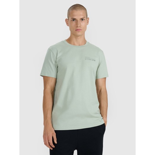 Męski t-shirt z nadrukiem 4F 4FWAW25TTSHM2372 - zielony ze sklepu Sportstylestory.com w kategorii T-shirty męskie - zdjęcie 186512380