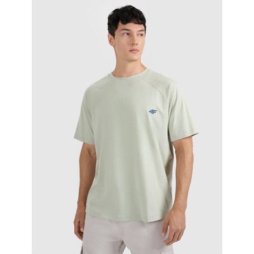 Męski t-shirt oversize 4F 4FWAW25TTSHM2373 - zielony ze sklepu Sportstylestory.com w kategorii T-shirty męskie - zdjęcie 186512413