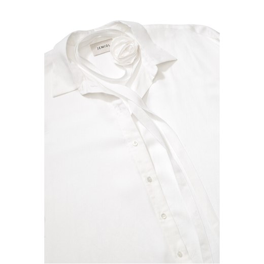 KOSZULA DAMSKA NOLA WHITE CUPRO Z RÓŻĄ Jemiol