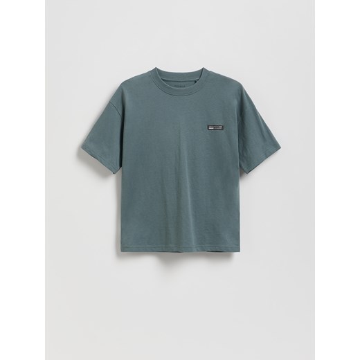 Reserved - Bawełniany t-shirt oversize - kremowy ze sklepu Reserved w kategorii T-shirty chłopięce - zdjęcie 186516903