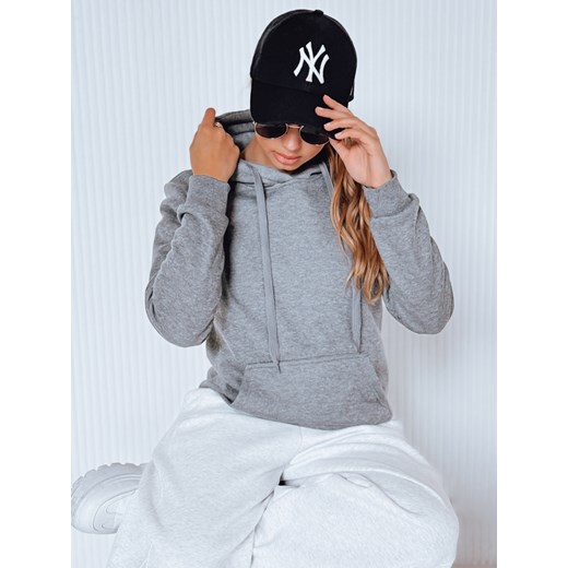 Bluza damska BASIC z kapturem antracytowa BY0172 ze sklepu DSTREET.PL w kategorii Bluzy damskie - zdjęcie 186517152