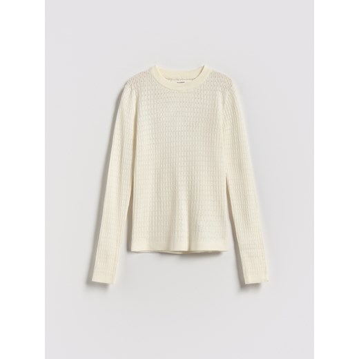 Reserved - Lekki sweter z wiskozą - złamana biel ze sklepu Reserved w kategorii Swetry dziewczęce - zdjęcie 186518270