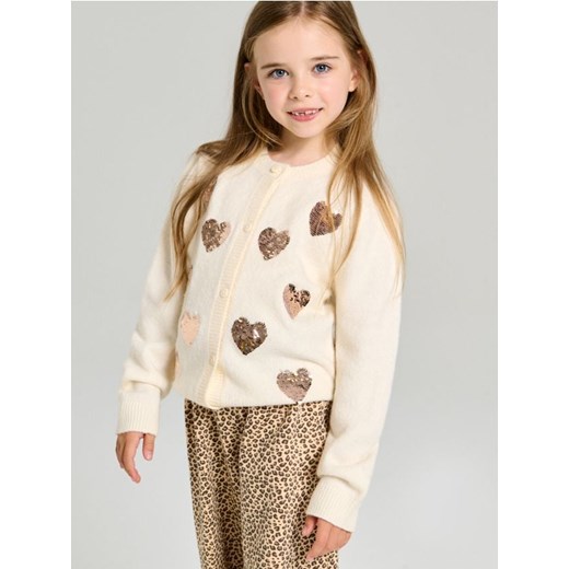 Sinsay - Sweter z ozdobnymi cekinami - kremowy ze sklepu Sinsay w kategorii Swetry dziewczęce - zdjęcie 186519253