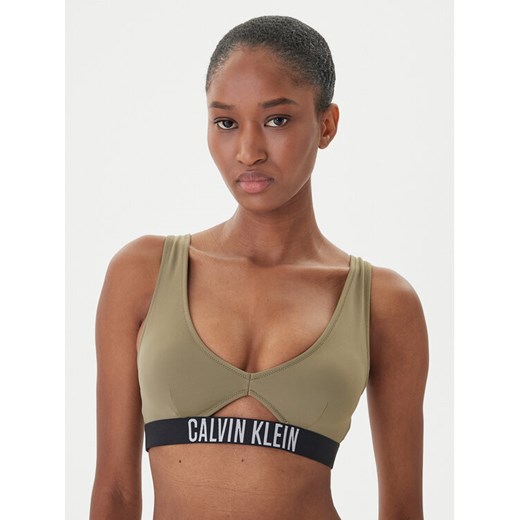 Calvin Klein Swimwear Góra od bikini KW0KW02745 Zielony ze sklepu MODIVO w kategorii Stroje kąpielowe - zdjęcie 186521454