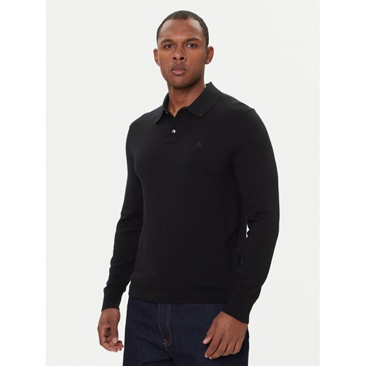 Calvin Klein Polo LV04LD319G Czarny Regular Fit ze sklepu MODIVO w kategorii T-shirty męskie - zdjęcie 186521521