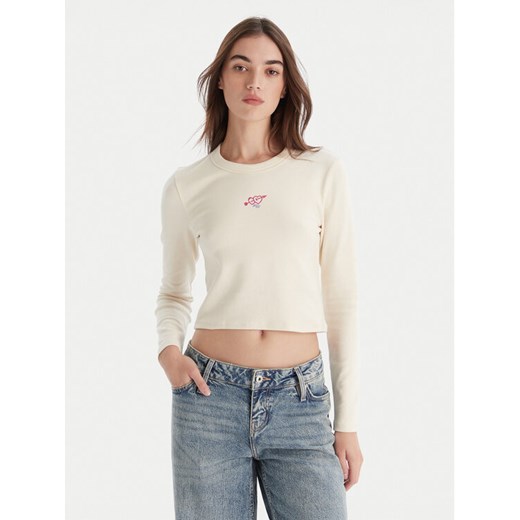 HUGO Bluzka Duspark 50550132 Beżowy Slim Fit ze sklepu MODIVO w kategorii Bluzki damskie - zdjęcie 186521621