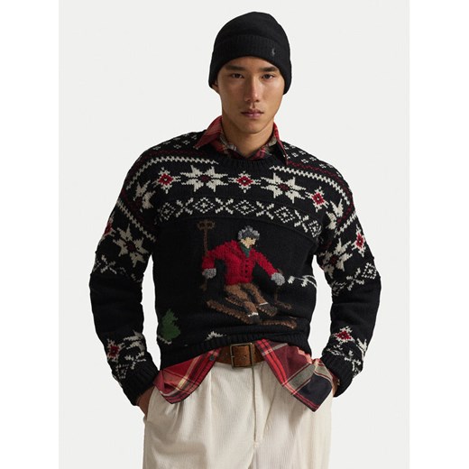 Polo Ralph Lauren Sweter 710982259001 Czarny Regular Fit ze sklepu MODIVO w kategorii Swetry męskie - zdjęcie 186521661