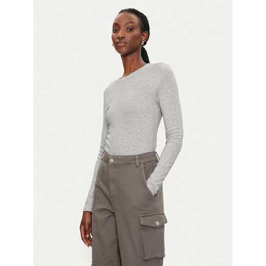 ONLY Bluzka Riley 15323159 Szary Slim Fit ze sklepu MODIVO w kategorii Bluzki damskie - zdjęcie 186521680