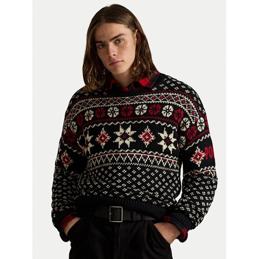 Polo Ralph Lauren Sweter 710982258001 Czarny Regular Fit ze sklepu MODIVO w kategorii Swetry męskie - zdjęcie 186521691