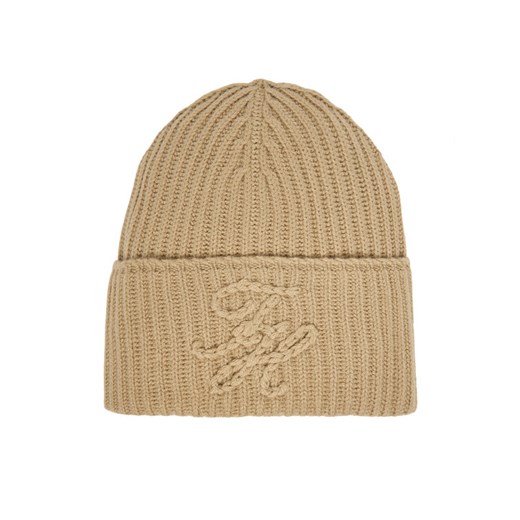 Czapka Tommy Hilfiger Th Elevated Script AW0AW17777 Beżowy ze sklepu eobuwie.pl w kategorii Czapki zimowe damskie - zdjęcie 186524872