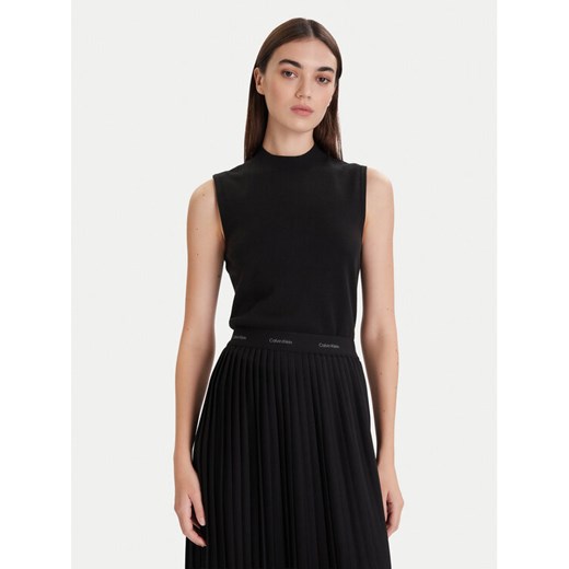 Calvin Klein Top LV044D316G Czarny Slim Fit ze sklepu MODIVO w kategorii Bluzki damskie - zdjęcie 186525424