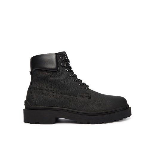 Tommy Jeans Trzewiki Tjm Lace Up Boot Leather EM0EM01629 Czarny ze sklepu MODIVO w kategorii Buty zimowe męskie - zdjęcie 186525561