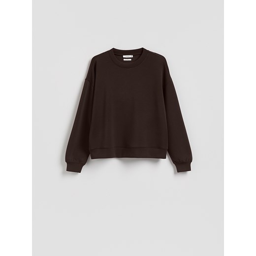 Reserved - Bluza z modalem - ciemnobrązowy ze sklepu Reserved w kategorii Bluzy damskie - zdjęcie 186526572