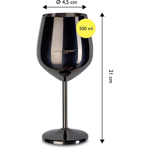 Echtwerk Kieliszki (2 szt.) w kolorze czarnym do wina - 500 ml Echtwerk onesize wyprzedaż Limango Polska