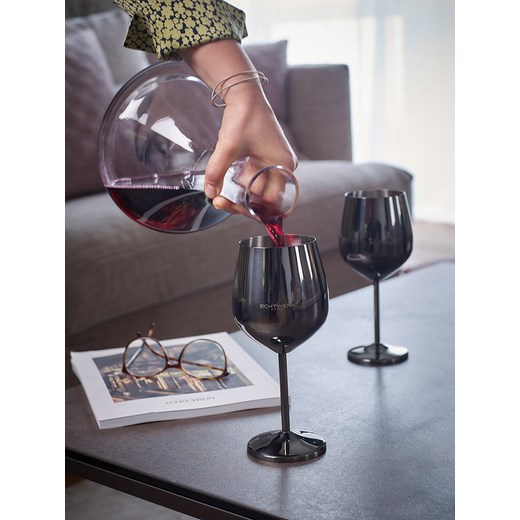 Echtwerk Kieliszki (2 szt.) w kolorze czarnym do wina - 500 ml Echtwerk onesize Limango Polska wyprzedaż