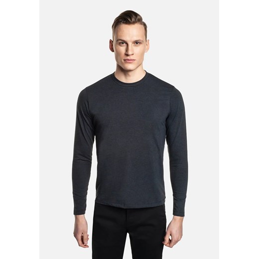 BLUZA CINISI Z OKRĄGŁYM DEKOLTEM CZERŃ ze sklepu Recman w kategorii Bluzy męskie - zdjęcie 186527971