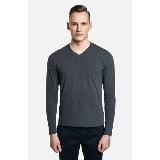 BLUZA CERDA Z DEKOLTEM TYPU SEREK GRAFIT ze sklepu Recman w kategorii Bluzy męskie - zdjęcie 186527982