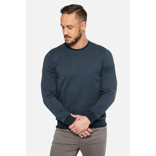 BLUZA CLUB Z OKRĄGŁYM DEKOLTEM NIEBIESKI ze sklepu Recman w kategorii Bluzy męskie - zdjęcie 186528504