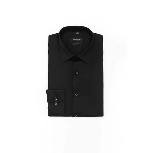 KOSZULA VERSONE 3092E DŁUGI RĘKAW SLIM FIT CZERŃ ze sklepu Recman w kategorii Koszule męskie - zdjęcie 186528791