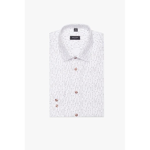 KOSZULA COLINE 3106T DŁUGI RĘKAW SLIM FIT BIAŁY ze sklepu Recman w kategorii Koszule męskie - zdjęcie 186528933
