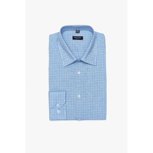 KOSZULA COVIVA 3118D DŁUGI RĘKAW CUSTOM FIT NIEBIESKI ze sklepu Recman w kategorii Koszule męskie - zdjęcie 186528990