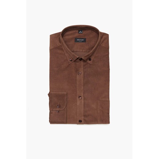 KOSZULA FORMENTO 3124 DŁUGI RĘKAW SLIM FIT BRĄZ ze sklepu Recman w kategorii Koszule męskie - zdjęcie 186529254
