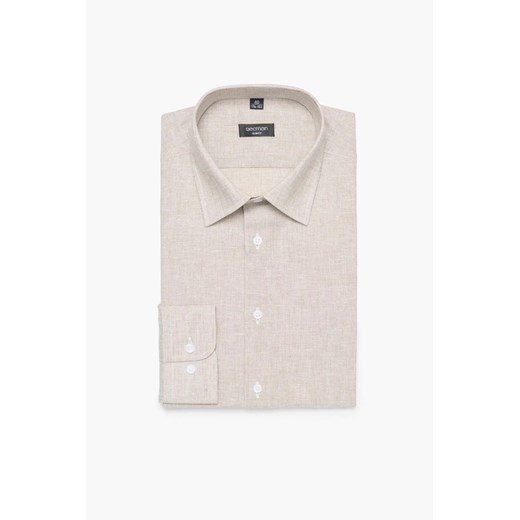 KOSZULA CORSINI 3166D DŁUGI RĘKAW SLIM FIT BEŻ ze sklepu Recman w kategorii Koszule męskie - zdjęcie 186529362