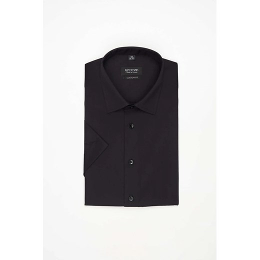 KOSZULA VERSONE 3092 KRÓTKI RĘKAW CUSTOM FIT CZERŃ ze sklepu Recman w kategorii Koszule męskie - zdjęcie 186529952