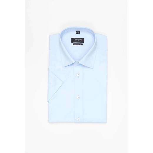 KOSZULA VERSONE 3180 KRÓTKI RĘKAW CUSTOM FIT BŁĘKITNY ze sklepu Recman w kategorii Koszule męskie - zdjęcie 186529954