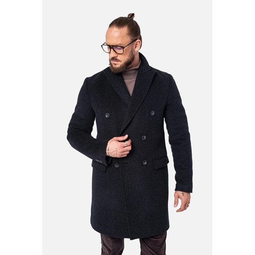 PŁASZCZ WINCENT CZERŃ ze sklepu Recman w kategorii Płaszcze męskie - zdjęcie 186530300