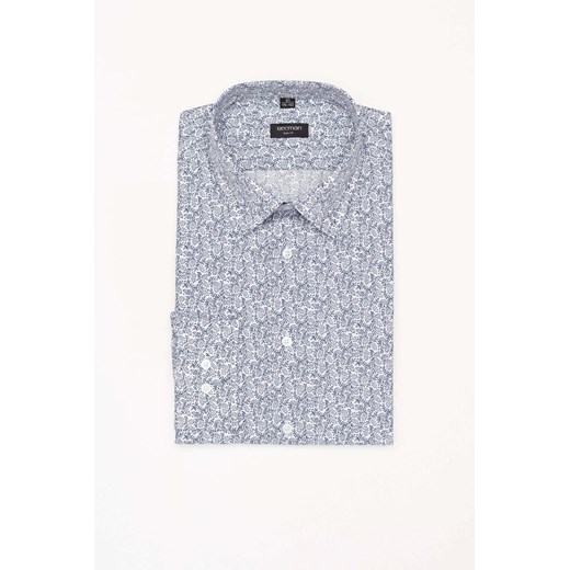 KOSZULA COLINE 3217D DŁUGI RĘKAW SLIM FIT GRANAT ze sklepu Recman w kategorii Koszule męskie - zdjęcie 186530344