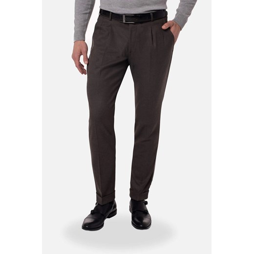 SPODNIE ORIOLO Z MANKIETEM/A BRĄZ ze sklepu Recman w kategorii Spodnie męskie - zdjęcie 186530520
