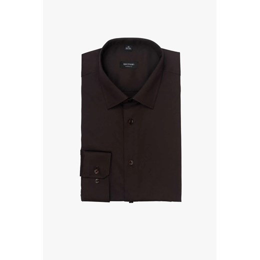 KOSZULA VERSONE 3220T DŁUGI RĘKAW CUSTOM FIT BRĄZ ze sklepu Recman w kategorii Koszule męskie - zdjęcie 186530560
