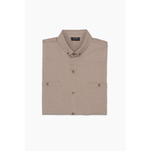 KOSZULA FORMENTO 3227 DŁUGI RĘKAW SLIM FIT BEŻOWA ze sklepu Recman w kategorii Koszule męskie - zdjęcie 186530754