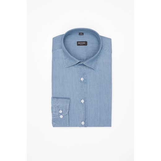 KOSZULA FORMENTO 3230 DŁUGI RĘKAW SLIM FIT BŁĘKITNA JEANSOWA ze sklepu Recman w kategorii Koszule męskie - zdjęcie 186530781