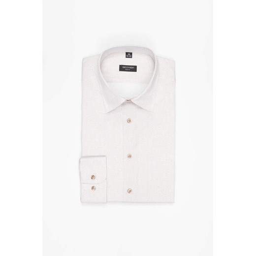 KOSZULA CORSINI 3224D DŁUGI RĘKAW SLIM FIT BEŻOWA ze sklepu Recman w kategorii Koszule męskie - zdjęcie 186530854