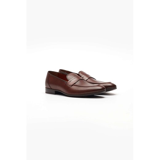 OBUWIE LOAFERSY A140 BRĄZOWE ze sklepu Recman w kategorii Półbuty męskie - zdjęcie 186530871