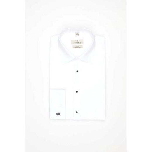 KOSZULA WINCASS 3738 SP SLIM FIT BIAŁA Z BAWEŁNY ze sklepu Recman w kategorii Koszule męskie - zdjęcie 186530973