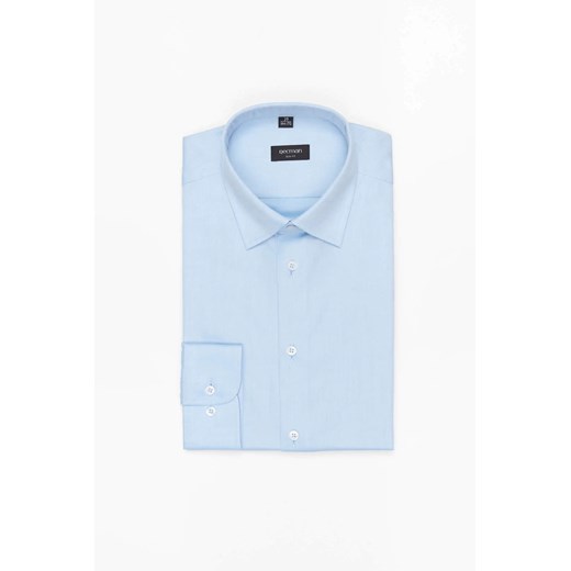 KOSZULA CORSINI 3237T DŁUGI RĘKAW SLIM FIT BŁĘKITNA Z BAWEŁNY ze sklepu Recman w kategorii Koszule męskie - zdjęcie 186531074