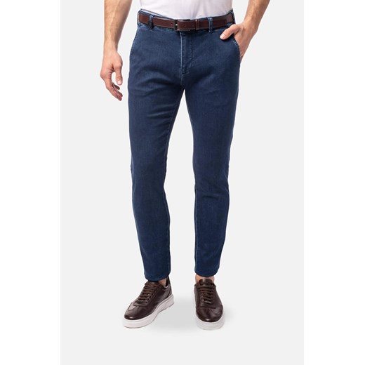 SPODNIE CAMPILE 230 NIEBIESKIE Z BAWEŁNY TYPU JERSEY ze sklepu Recman w kategorii Spodnie męskie - zdjęcie 186531152