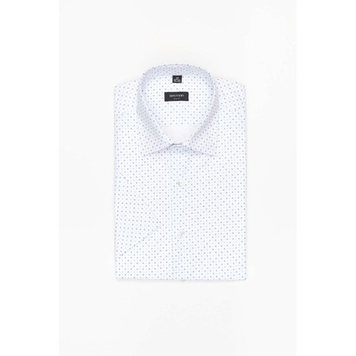 KOSZULA COLINE 3249E KRÓTKI RĘKAW SLIM FIT BIAŁA Z BAWEŁNĄ ze sklepu Recman w kategorii Koszule męskie - zdjęcie 186531364