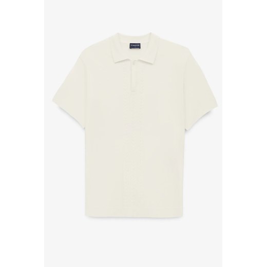 KOSZULKA POLO TENNIS CLUB 011 ECRU Z WISKOZY ze sklepu Recman w kategorii T-shirty męskie - zdjęcie 186531442