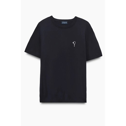 T SHIRT TENNIS CLUB 013 GRANATOWY Z WISKOZY ze sklepu Recman w kategorii T-shirty męskie - zdjęcie 186531453