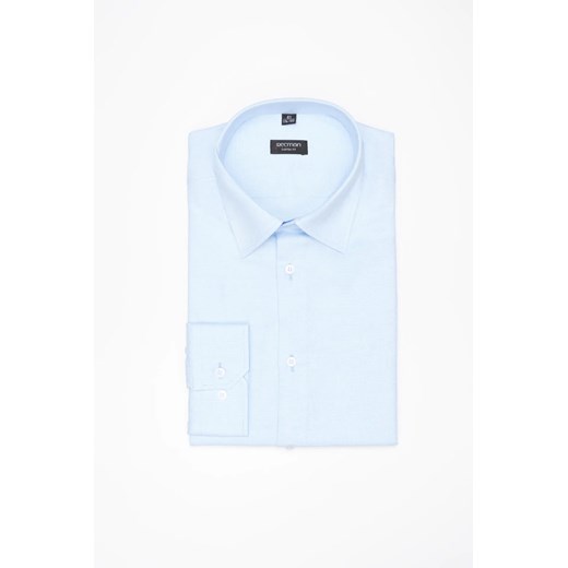 KOSZULA CORSINI 3253D DŁUGI RĘKAW CUSTOM FIT BŁĘKITNA Z BAWEŁNY ze sklepu Recman w kategorii Koszule męskie - zdjęcie 186531513