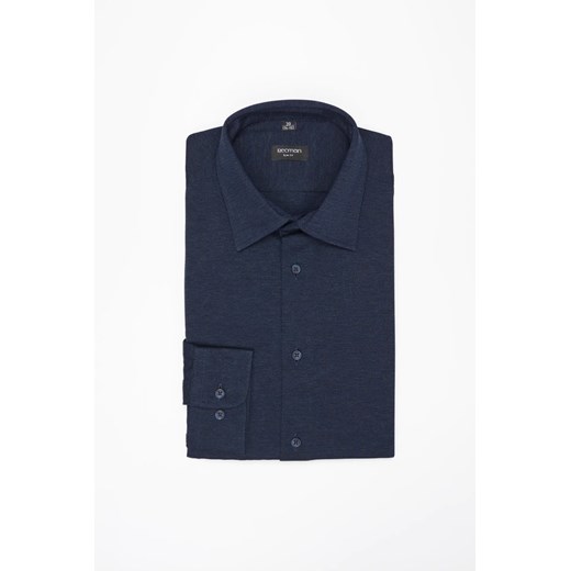 KOSZULA FORMENTO 3260D DŁUGI RĘKAW SLIM FIT GRANATOWA Z BAWEŁNY ze sklepu Recman w kategorii Koszule męskie - zdjęcie 186531521