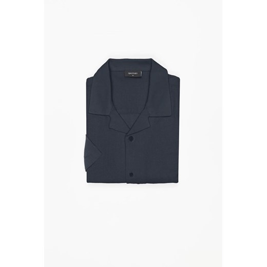 KOSZULA FORMENTO 3252 KRÓTKI RĘKAW CUSTOM FIT GRANATOWA Z WISKOZY ze sklepu Recman w kategorii Koszule męskie - zdjęcie 186531671